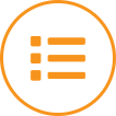 3 bars icon in orange